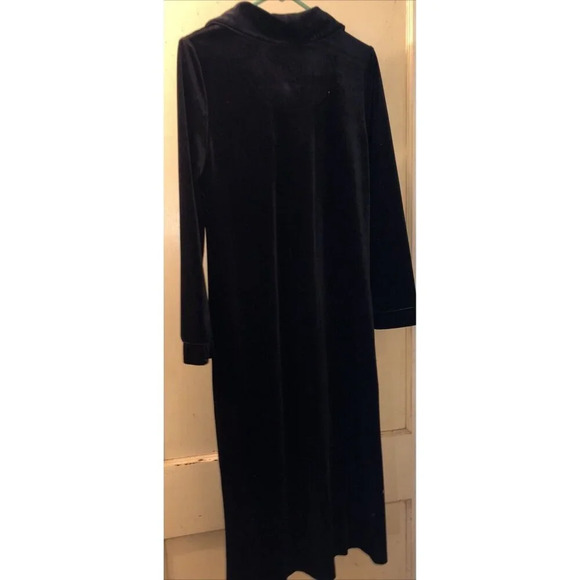 Jasmine Rose Full Length Zip Black Robe With Pockets Long Sleeve - Picture 5 of 6
